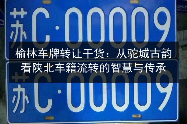 榆林车牌转让干货：从驼城古韵看陕北车籍流转的智慧与传承