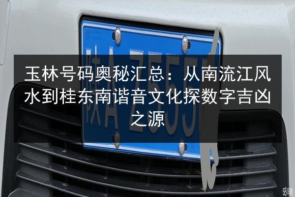 玉林号码奥秘汇总:从南流江风水到桂东南谐音文化探数字吉凶之源 第2张 玉林号码奥秘汇总:从南流江风水到桂东南谐音文化探数字吉凶之源 第2张