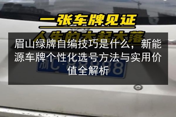 眉山绿牌自编技巧是什么，新能源车牌个性化选号方法与实用价值全解析 第2张