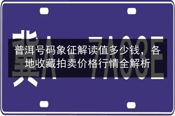 普洱号码象征解读值多少钱，各地收藏拍卖价格行情全解析