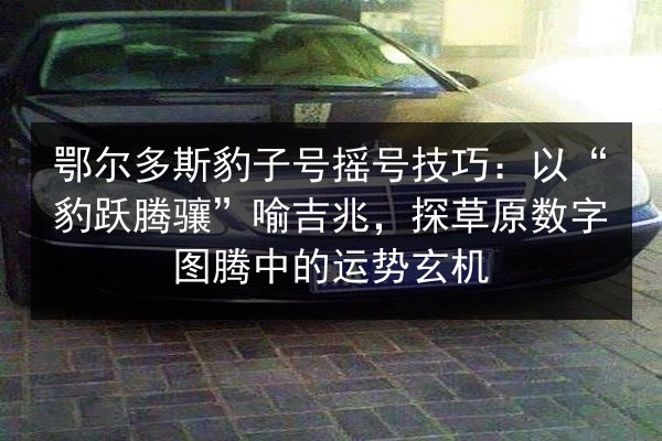 鄂尔多斯豹子号摇号技巧：以“豹跃腾骧”喻吉兆，探草原数字图腾中的运势玄机