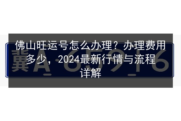 佛山旺运号怎么办理?办理费用多少,2024最新行情与流程详解 第2张 佛山旺运号怎么办理?办理费用多少,2024最新行情与流程详解 第2张