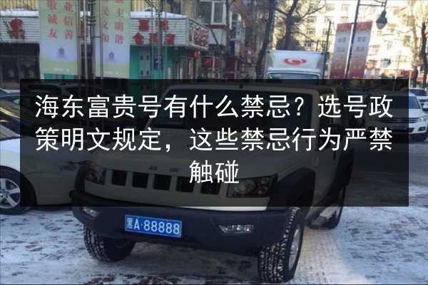 海东富贵号有什么禁忌？选号政策明文规定，这些禁忌行为严禁触碰