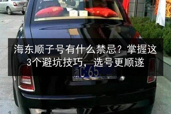 海东顺子号有什么禁忌？掌握这3个避坑技巧，选号更顺遂