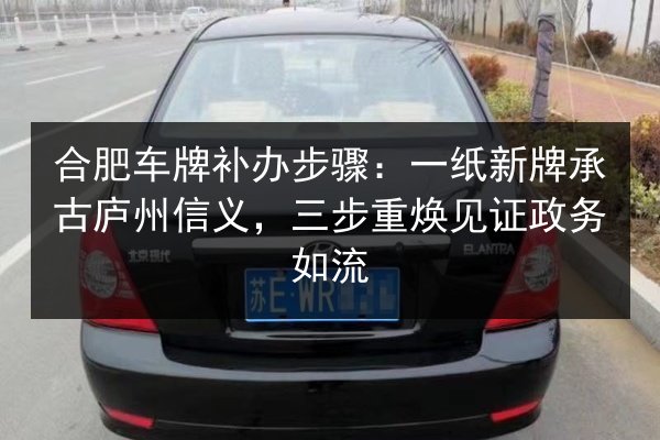 合肥车牌补办步骤：一纸新牌承古庐州信义，三步重焕见证政务如流