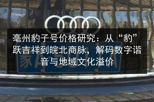 亳州豹子号价格研究：从“豹”跃吉祥到皖北商脉，解码数字谐音与地域文化溢价