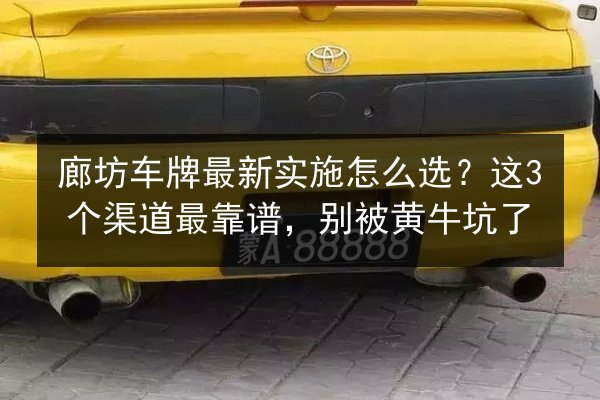 廊坊车牌最新实施怎么选？这3个渠道最靠谱，别被黄牛坑了