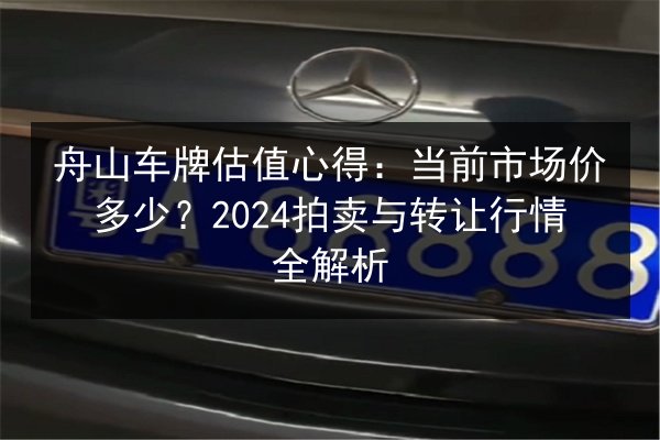 舟山车牌估值心得：当前市场价多少？2024拍卖与转让行情全解析