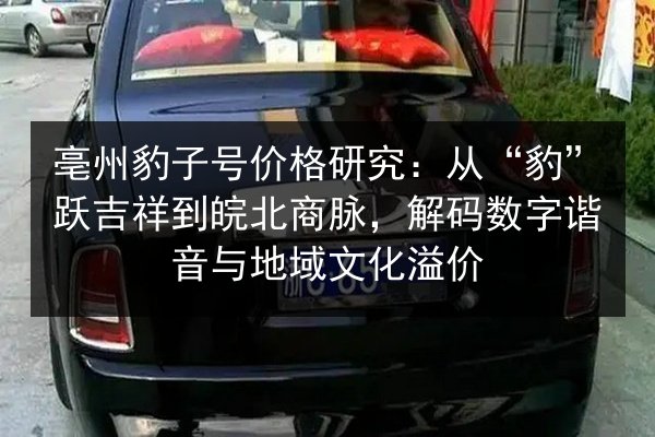 亳州豹子号价格研究：从“豹”跃吉祥到皖北商脉，解码数字谐音与地域文化溢价 第2张
