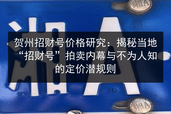 贺州招财号价格研究:揭秘当地“招财号”拍卖内幕与不为人知的定价潜规则 第2张 贺州招财号价格研究:揭秘当地“招财号”拍卖内幕与不为人知的定价潜规则 第2张