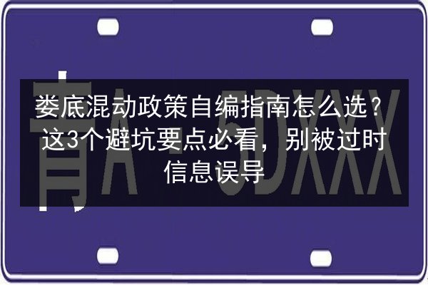 娄底混动政策自编指南怎么选？这3个避坑要点必看，别被过时信息误导