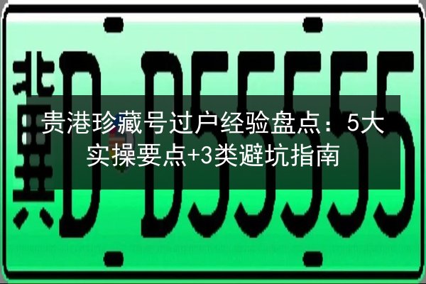 贵港珍藏号过户经验盘点：5大实操要点+3类避坑指南