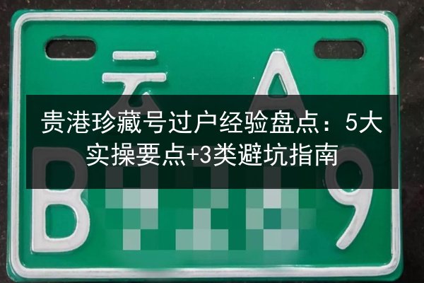 贵港珍藏号过户经验盘点:5大实操要点+3类避坑指南 第3张 贵港珍藏号过户经验盘点:5大实操要点+3类避坑指南 第3张