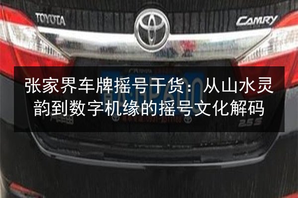 张家界车牌摇号干货:从山水灵韵到数字机缘的摇号文化解码 第2张 张家界车牌摇号干货:从山水灵韵到数字机缘的摇号文化解码 第2张