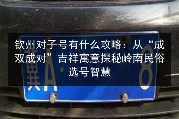 钦州对子号有什么攻略：从“成双成对”吉祥寓意探秘岭南民俗选号智慧 第2张