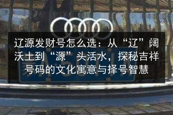 辽源发财号怎么选:从“辽”阔沃土到“源”头活水,探秘吉祥号码的文化寓意与择号智慧 第3张 辽源发财号怎么选:从“辽”阔沃土到“源”头活水,探秘吉祥号码的文化寓意与择号智慧 第3张