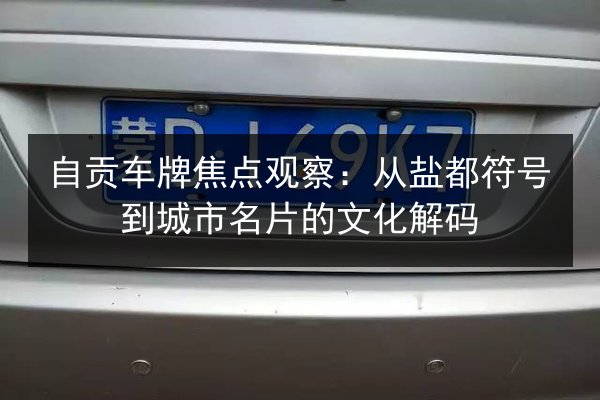 自贡车牌焦点观察：从盐都符号到城市名片的文化解码