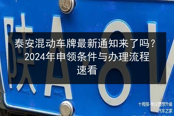 泰安混动车牌最新通知来了吗？2024年申领条件与办理流程速看