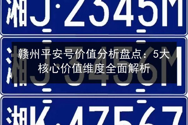 赣州平安号价值分析盘点：5大核心价值维度全面解析 第2张
