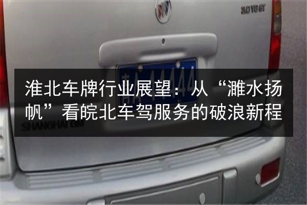 淮北车牌行业展望:从“濉水扬帆”看皖北车驾服务的破浪新程 第2张 淮北车牌行业展望:从“濉水扬帆”看皖北车驾服务的破浪新程 第2张