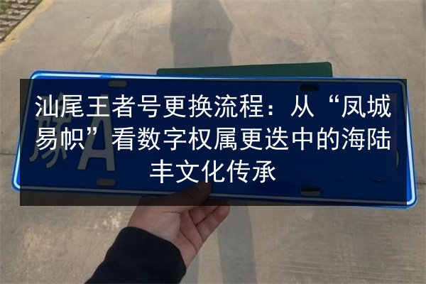 汕尾王者号更换流程：从“凤城易帜”看数字权属更迭中的海陆丰文化传承
