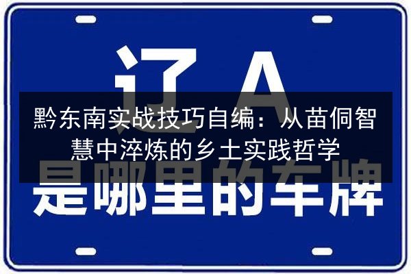 黔东南实战技巧自编:从苗侗智慧中淬炼的乡土实践哲学 第2张 黔东南实战技巧自编:从苗侗智慧中淬炼的乡土实践哲学 第2张