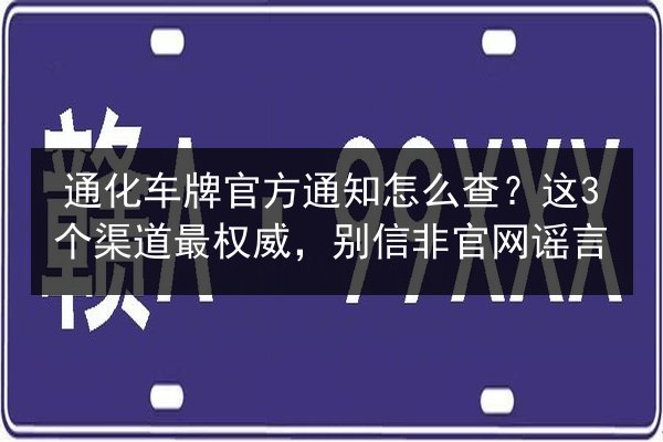 通化车牌官方通知怎么查?这3个渠道最权威,别信非官网谣言 第3张 通化车牌官方通知怎么查?这3个渠道最权威,别信非官网谣言 第3张
