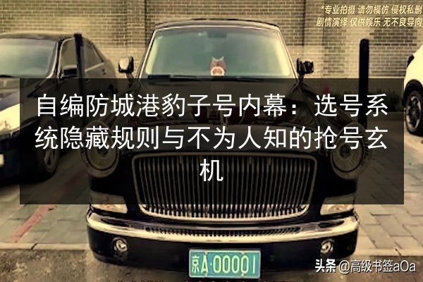 自编防城港豹子号内幕：选号系统隐藏规则与不为人知的抢号玄机