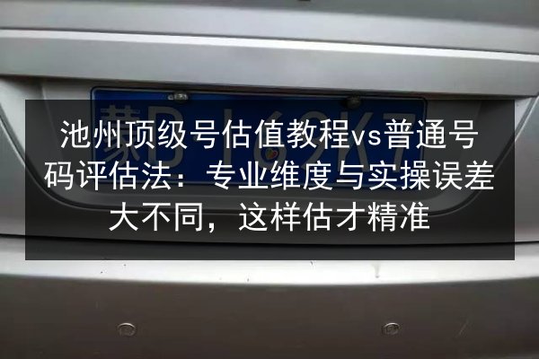 池州顶级号估值教程vs普通号码评估法：专业维度与实操误差大不同，这样估才精准 第2张