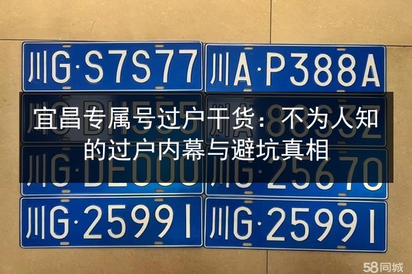 宜昌专属号过户干货：不为人知的过户内幕与避坑真相