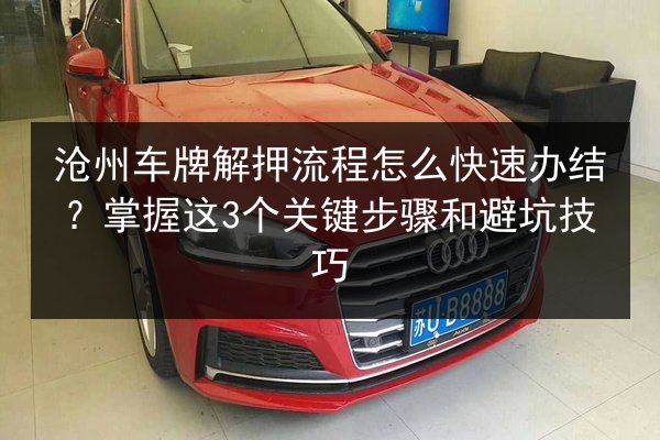 沧州车牌解押流程怎么快速办结？掌握这3个关键步骤和避坑技巧 第3张