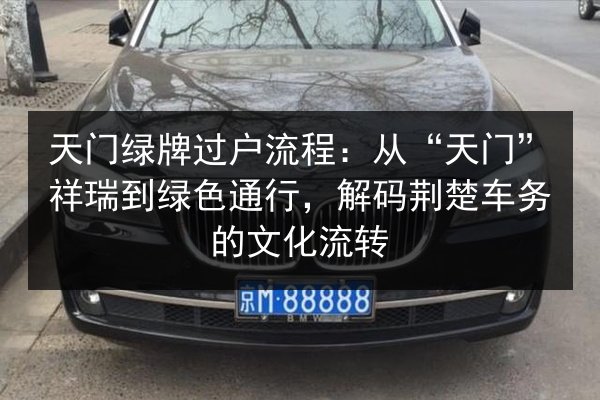 天门绿牌过户流程：从“天门”祥瑞到绿色通行，解码荆楚车务的文化流转 第2张