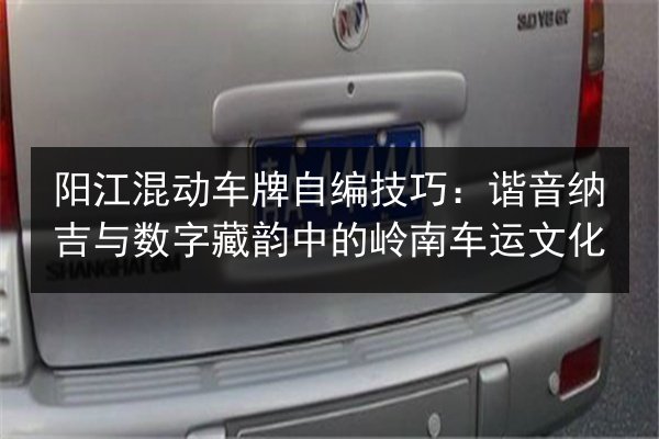 阳江混动车牌自编技巧:谐音纳吉与数字藏韵中的岭南车运文化 第3张 阳江混动车牌自编技巧:谐音纳吉与数字藏韵中的岭南车运文化 第3张
