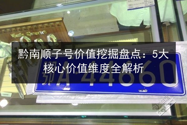 黔南顺子号价值挖掘盘点:5大核心价值维度全解析 第3张 黔南顺子号价值挖掘盘点:5大核心价值维度全解析 第3张