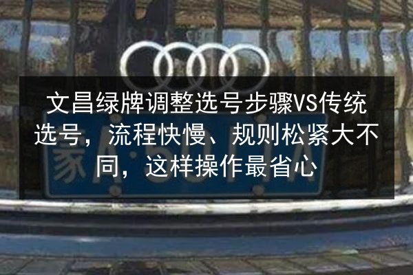 文昌绿牌调整选号步骤VS传统选号，流程快慢、规则松紧大不同，这样操作最省心