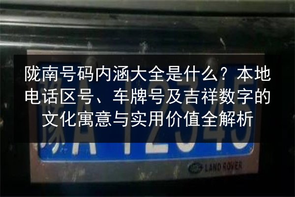 陇南号码内涵大全是什么？本地电话区号、车牌号及吉祥数字的文化寓意与实用价值全解析 第2张