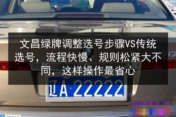 文昌绿牌调整选号步骤VS传统选号,流程快慢、规则松紧大不同,这样操作最省心 第2张 文昌绿牌调整选号步骤VS传统选号,流程快慢、规则松紧大不同,这样操作最省心 第2张