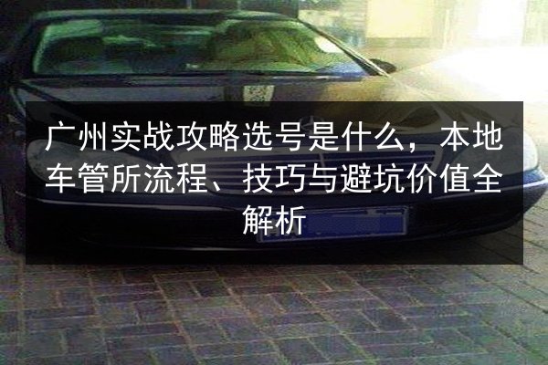 广州实战攻略选号是什么,本地车管所流程、技巧与避坑价值全解析 第2张 广州实战攻略选号是什么,本地车管所流程、技巧与避坑价值全解析 第2张