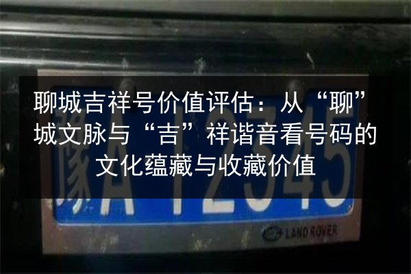 聊城吉祥号价值评估：从“聊”城文脉与“吉”祥谐音看号码的文化蕴藏与收藏价值 第2张