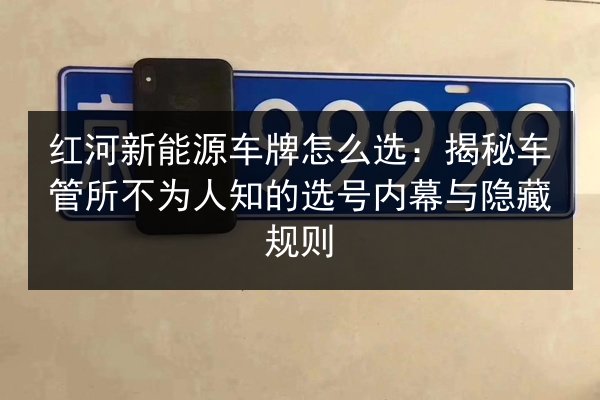 红河新能源车牌怎么选：揭秘车管所不为人知的选号内幕与隐藏规则 第2张