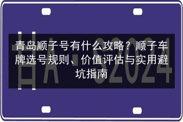 青岛顺子号有什么攻略？顺子车牌选号规则、价值评估与实用避坑指南