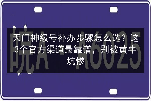 天门神级号补办步骤怎么选？这3个官方渠道最靠谱，别被黄牛坑惨