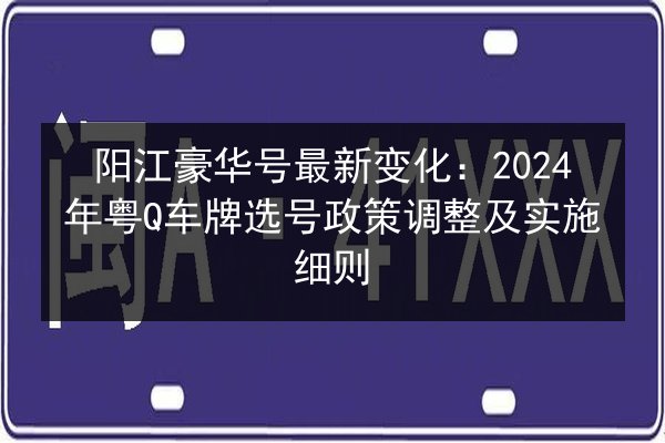 阳江豪华号最新变化：2024年粤Q车牌选号政策调整及实施细则 第3张