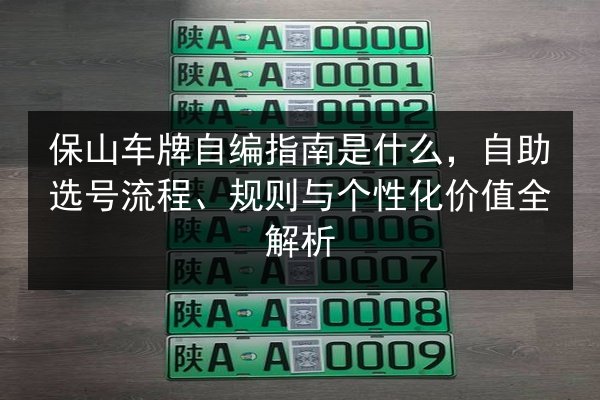 保山车牌自编指南是什么,自助选号流程、规则与个性化价值全解析 第3张 保山车牌自编指南是什么,自助选号流程、规则与个性化价值全解析 第3张