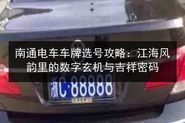 南通电车车牌选号攻略：江海风韵里的数字玄机与吉祥密码