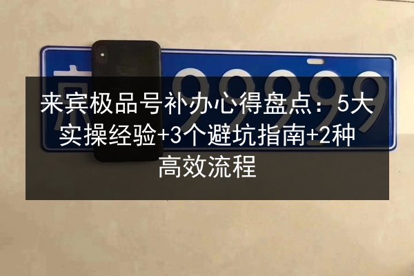 来宾极品号补办心得盘点:5大实操经验+3个避坑指南+2种高效流程 第2张 来宾极品号补办心得盘点:5大实操经验+3个避坑指南+2种高效流程 第2张