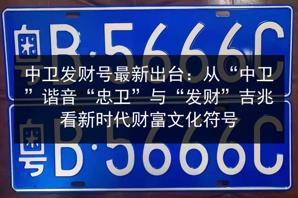 中卫发财号最新出台：从“中卫”谐音“忠卫”与“发财”吉兆看新时代财富文化符号 第2张