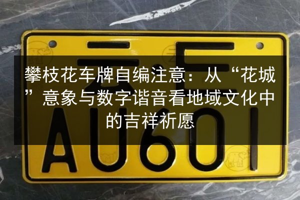 攀枝花车牌自编注意：从“花城”意象与数字谐音看地域文化中的吉祥祈愿