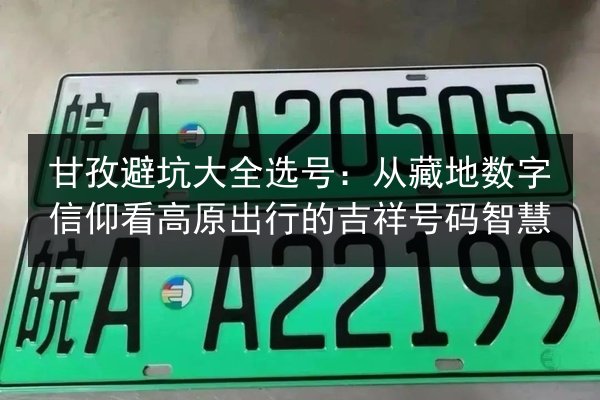 甘孜避坑大全选号：从藏地数字信仰看高原出行的吉祥号码智慧 第3张