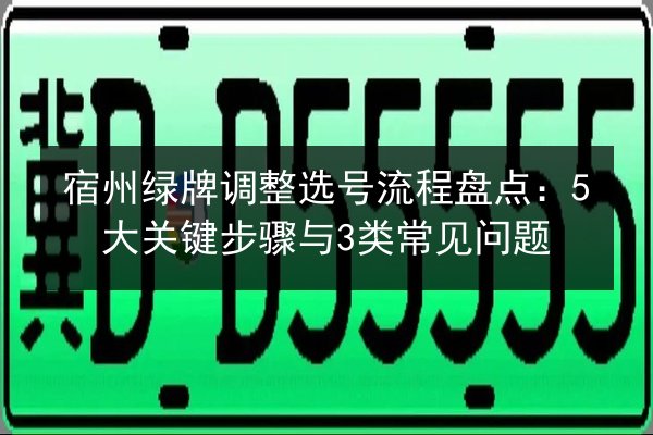 宿州绿牌调整选号流程盘点：5大关键步骤与3类常见问题 第3张